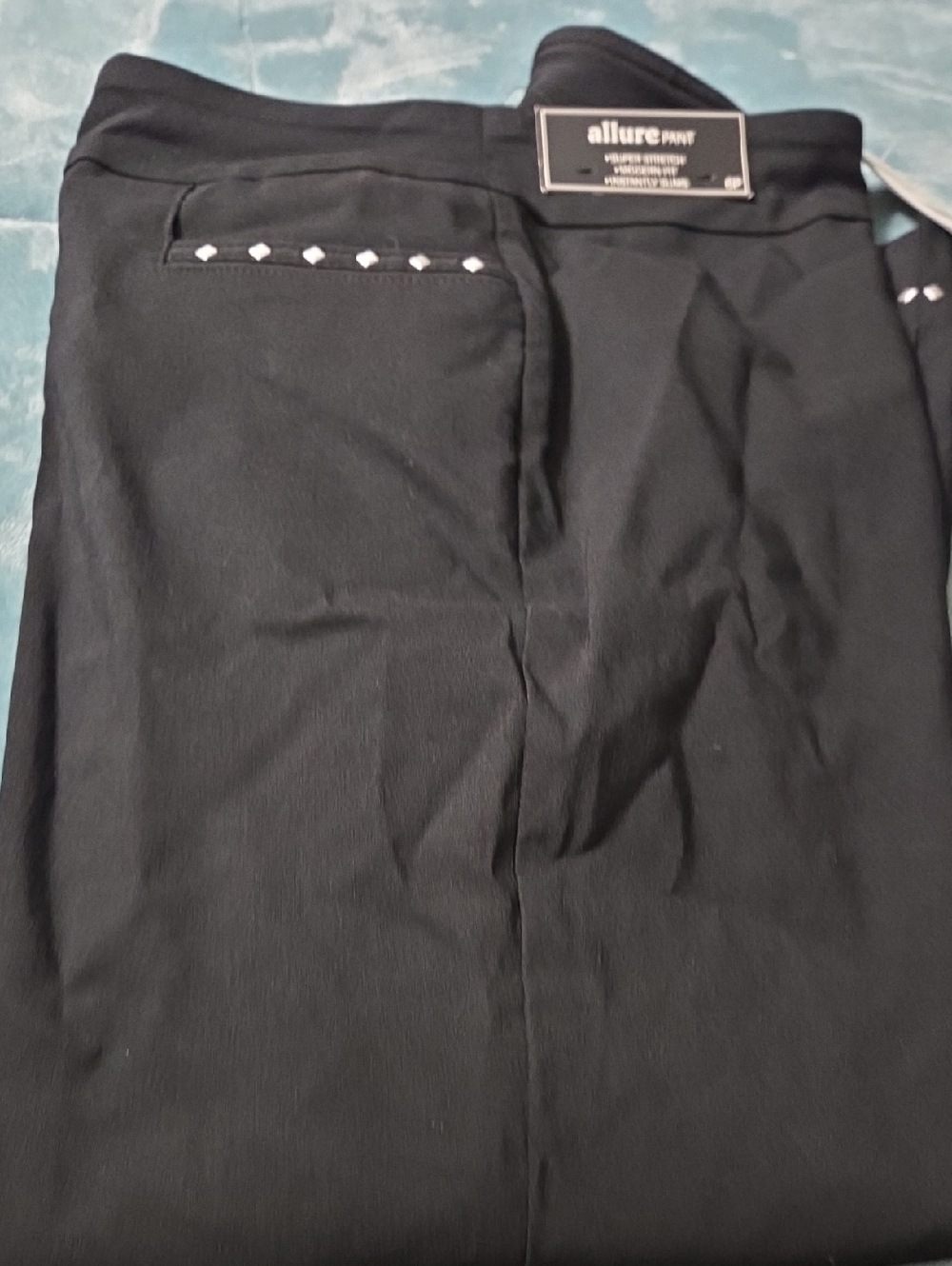 Allure Black Men's Dress Pants with Stud Detail